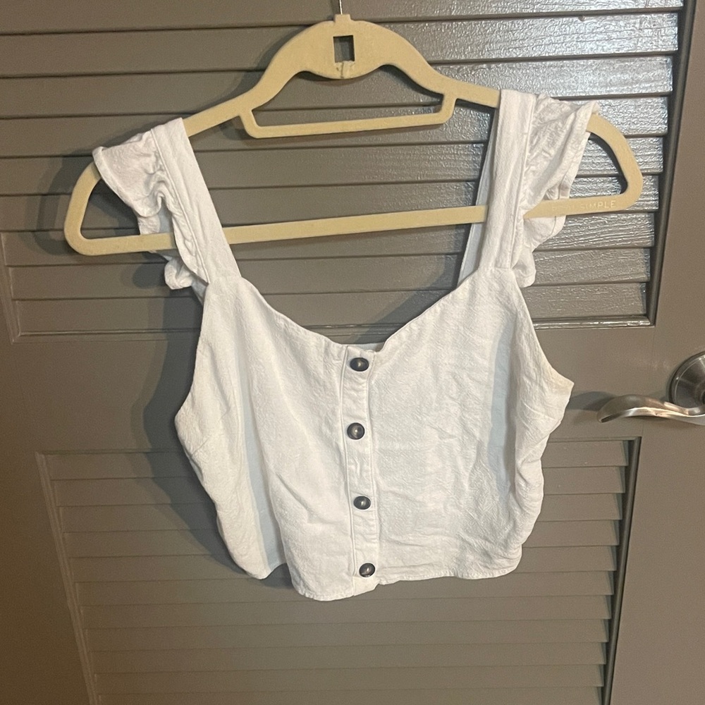 White Button-Up Women's Top